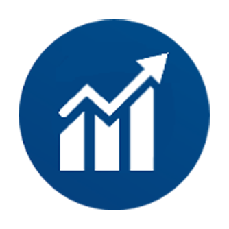 Bar graph increasing trend icon