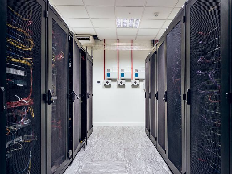 Interior view of a server room