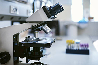 View of the microscope kept in the laboratory